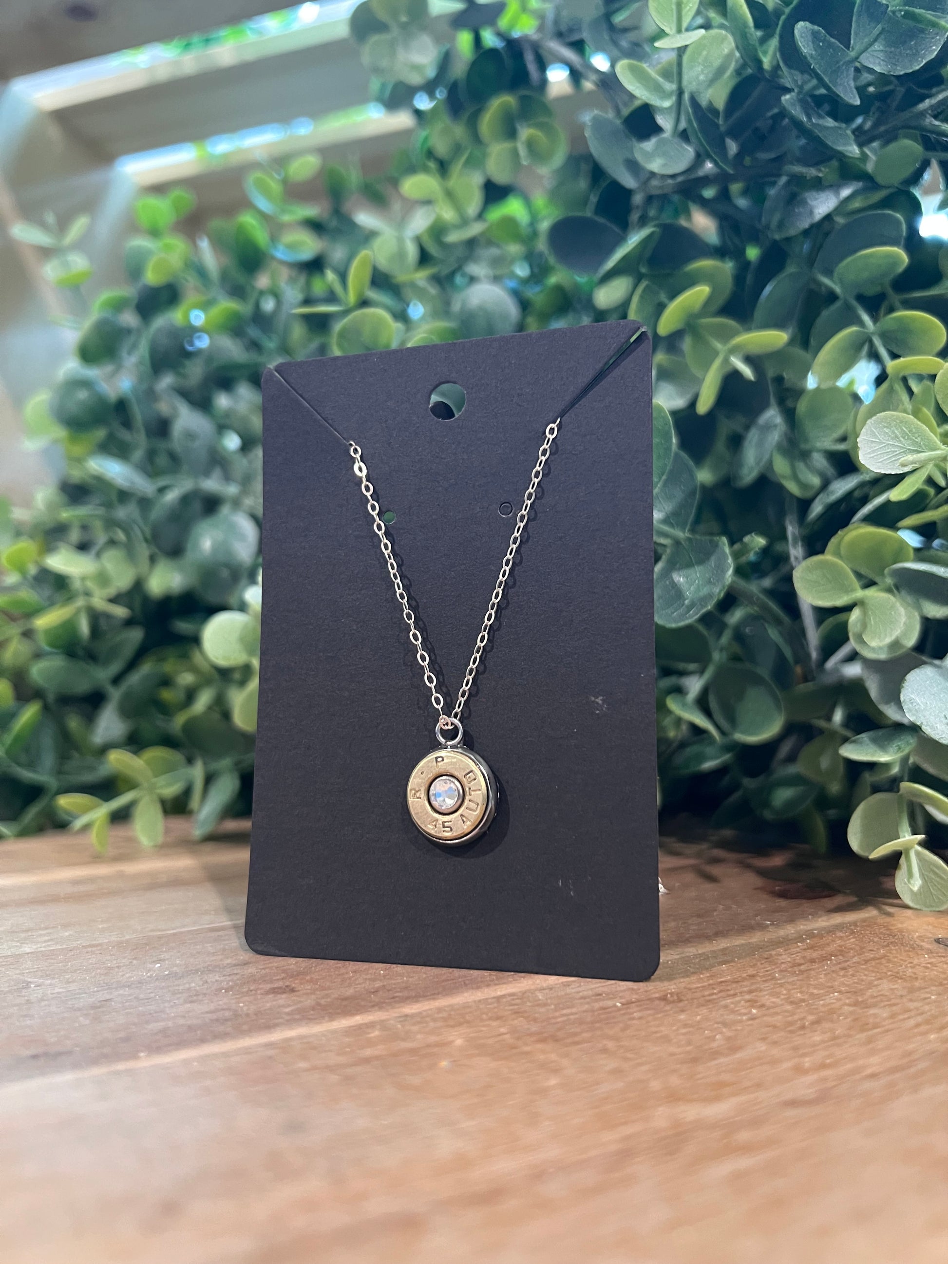 Bullet Necklace with Crystal - Up In Arms