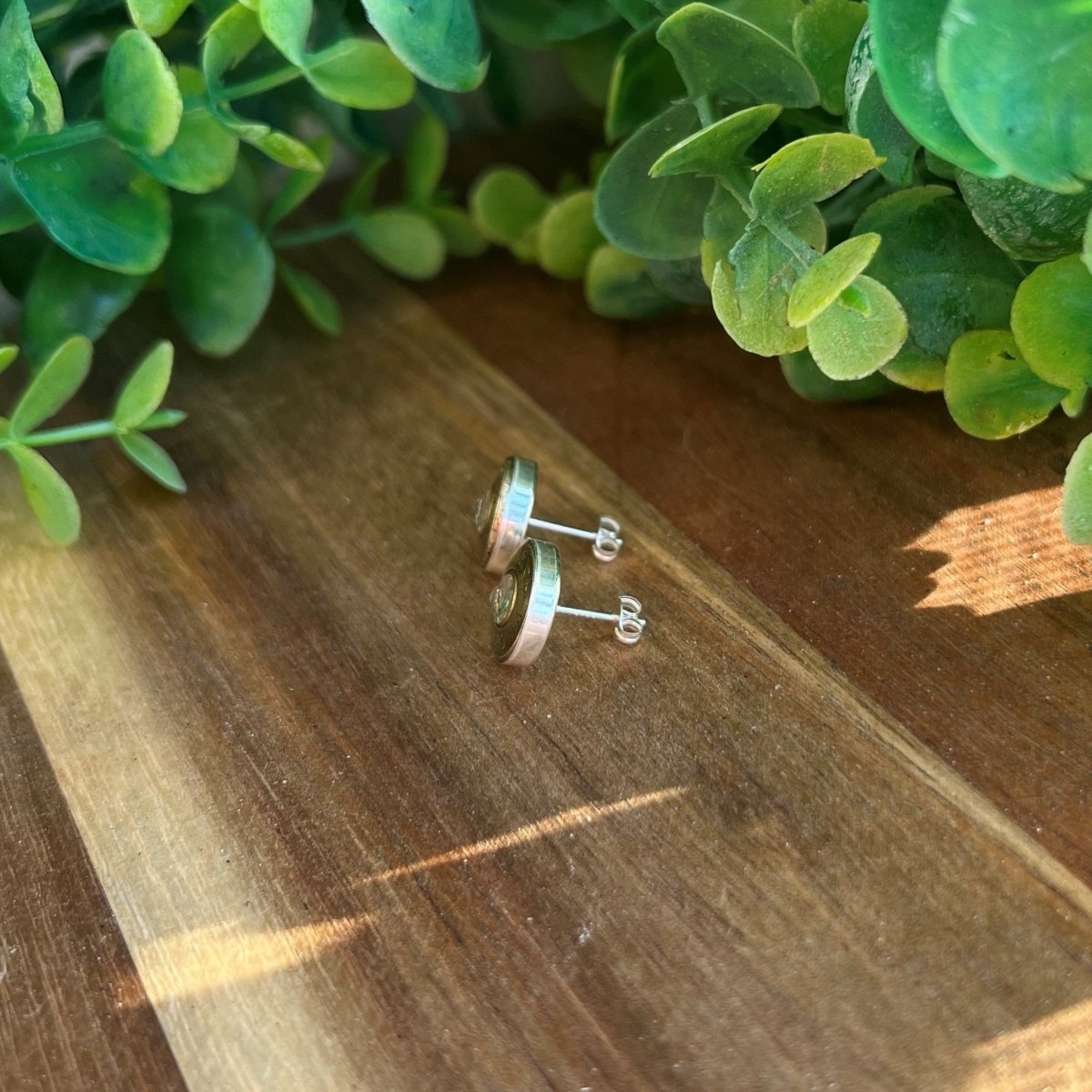 .45ACP Earring Stud With Crystal - Up In Arms