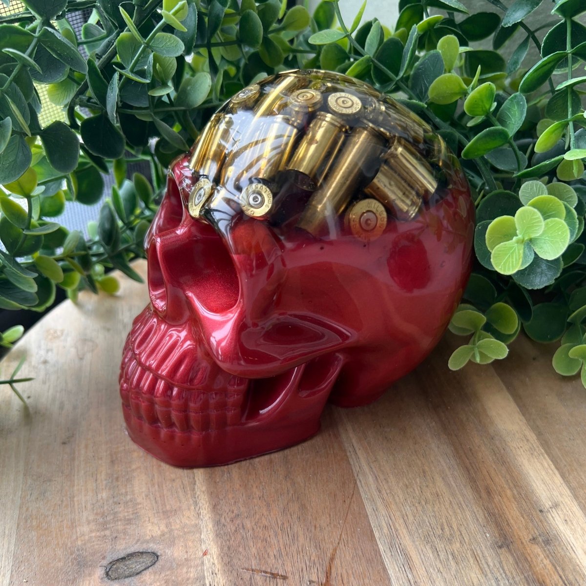 Large Red Bullet Skull - Up In Arms