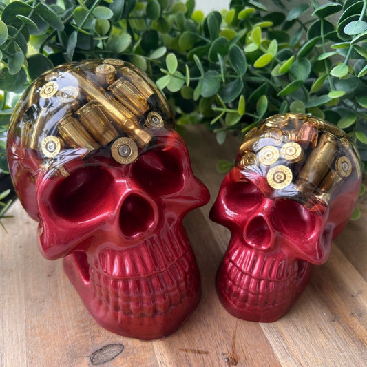 Large Red Bullet Skull - Up In Arms