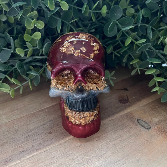Red and Gold Layered Skull