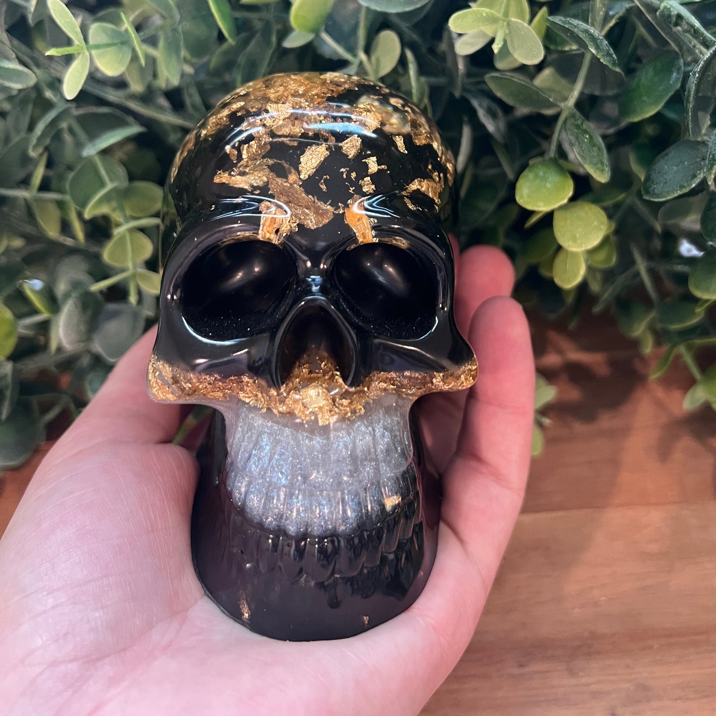 Black and Gold Layered Skull