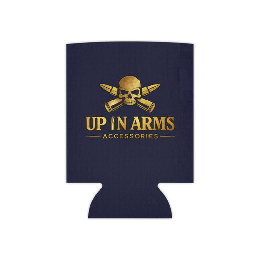 Up In Arms Logo Can Cooler — Navy Beer Koozie - Up In Arms