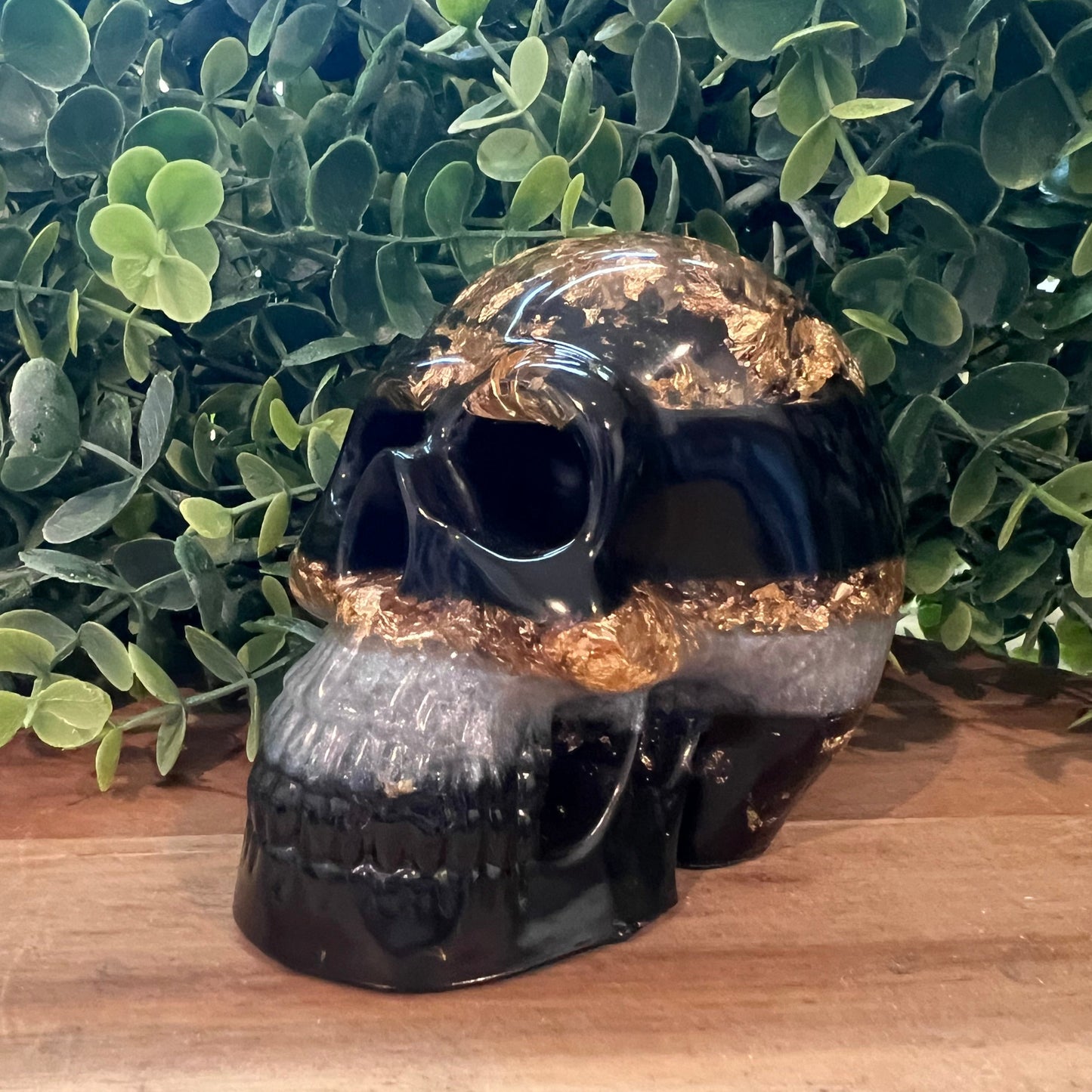 Black and Gold Layered Skull